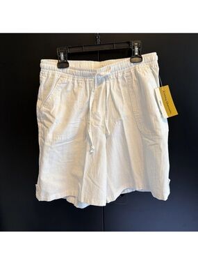 Cathy Daniels White Elastic Drawstring Athletic Shorts